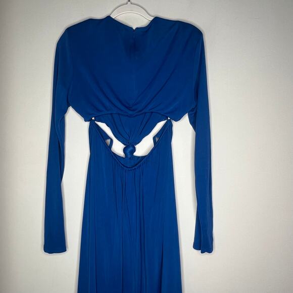 Farm Rio Royal Blue Knotted Cut Out Maxi Dress Size Large - Picture 7 of 9